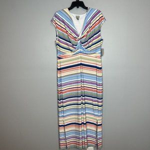 Chico's Fantastical Stripe Twist Front Maxi Dress US size XL Chicos Size 3